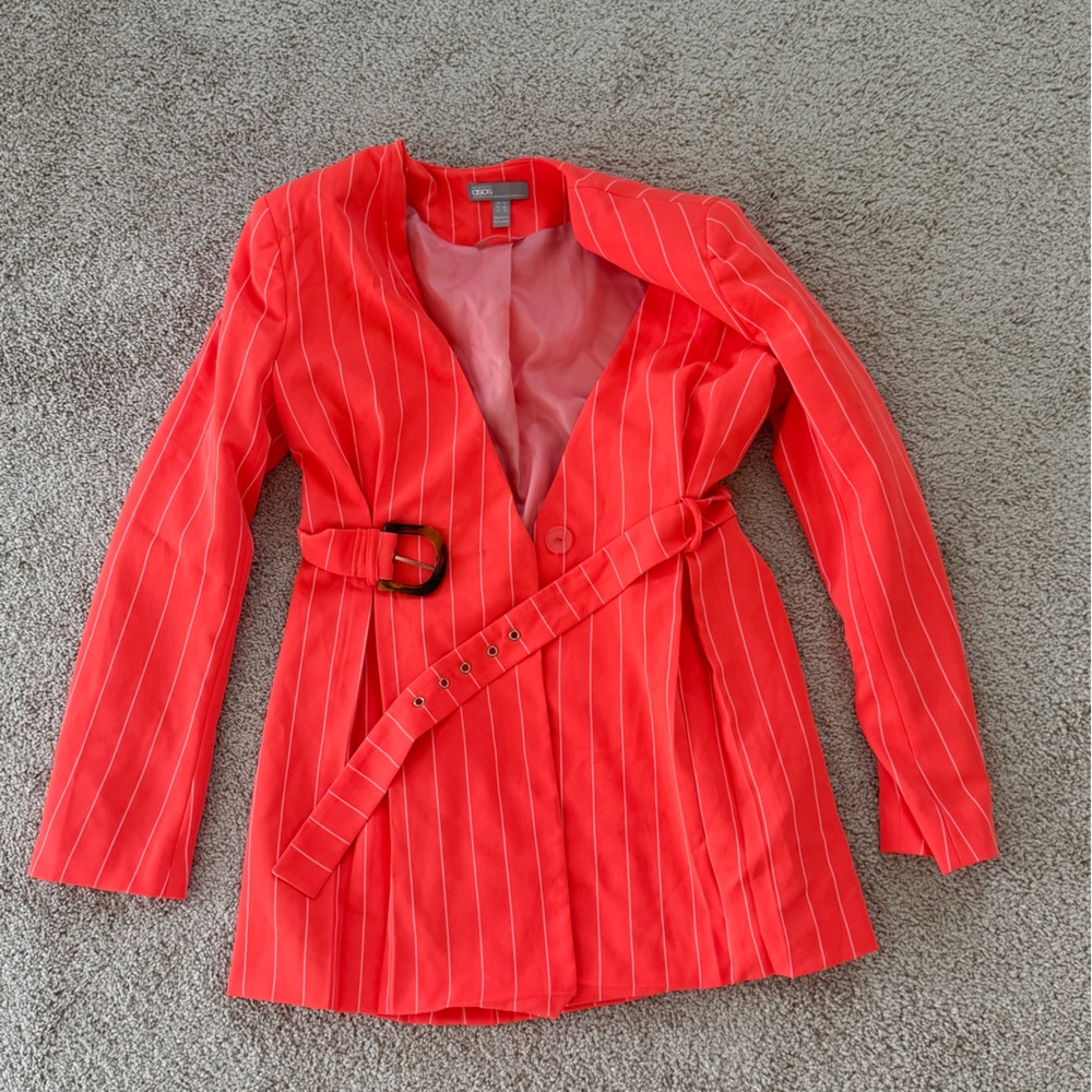 ASOS Coral Striped Blazer